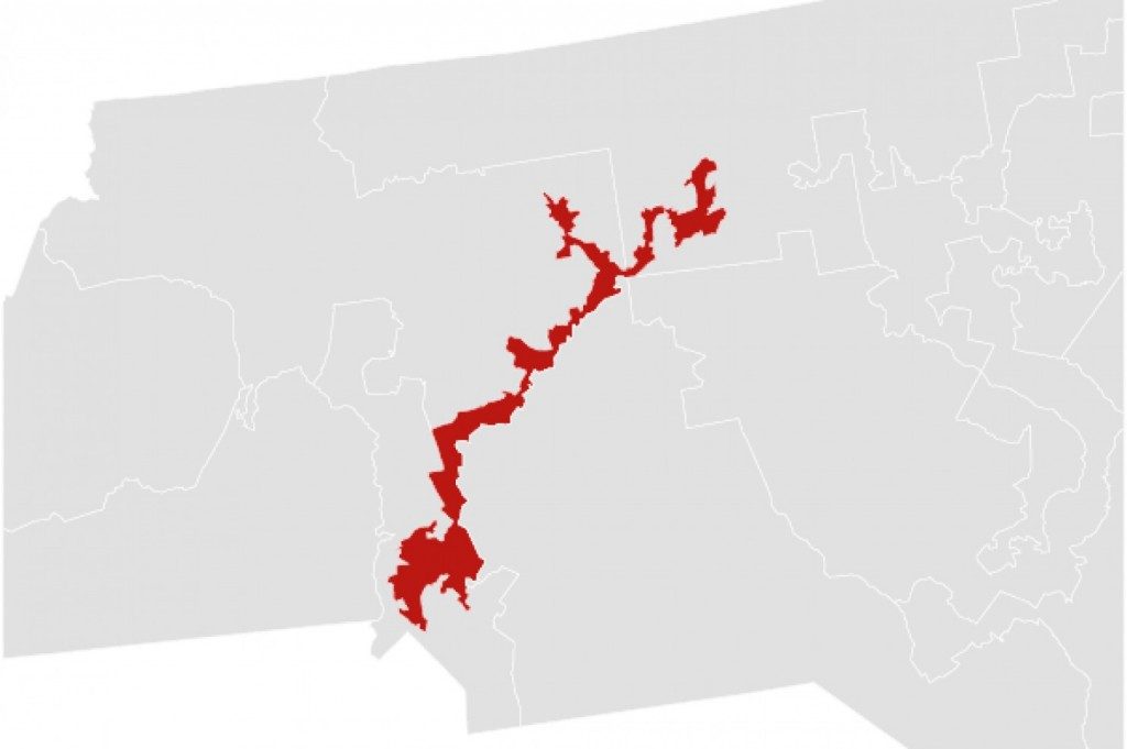 North Carolina's twaalfde district werd verkozen tot meest ge-gerrymanderde district 